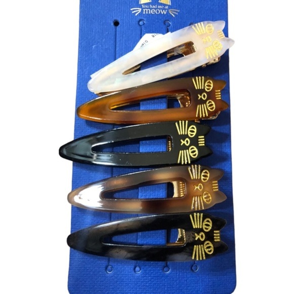 10piece cat themed “you had me at meow” assorted hair clips new - Picture 6 of 16